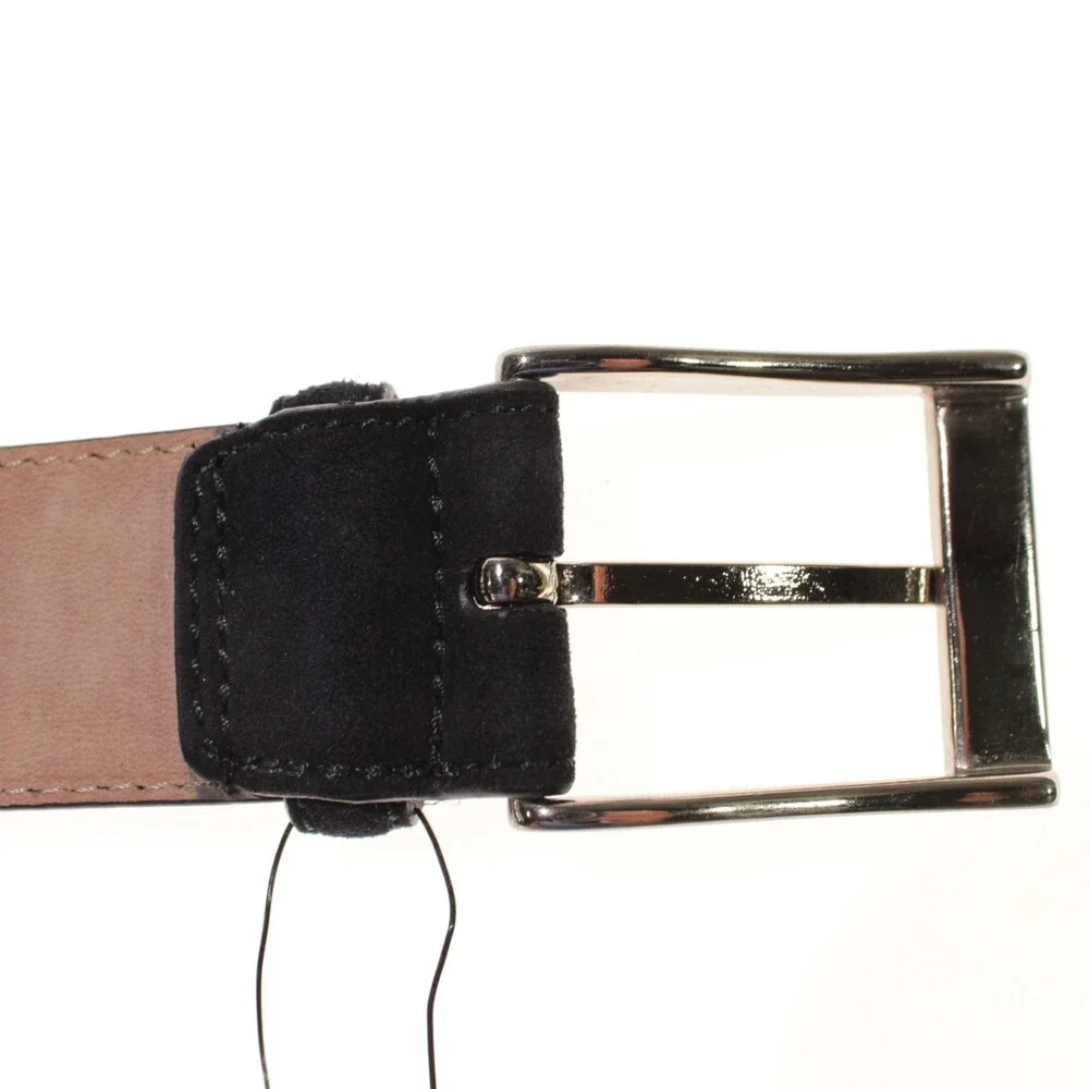 Magnanni NWT Classic Belt Size 44 US in Solid Blue Suede Leather Made in Spain